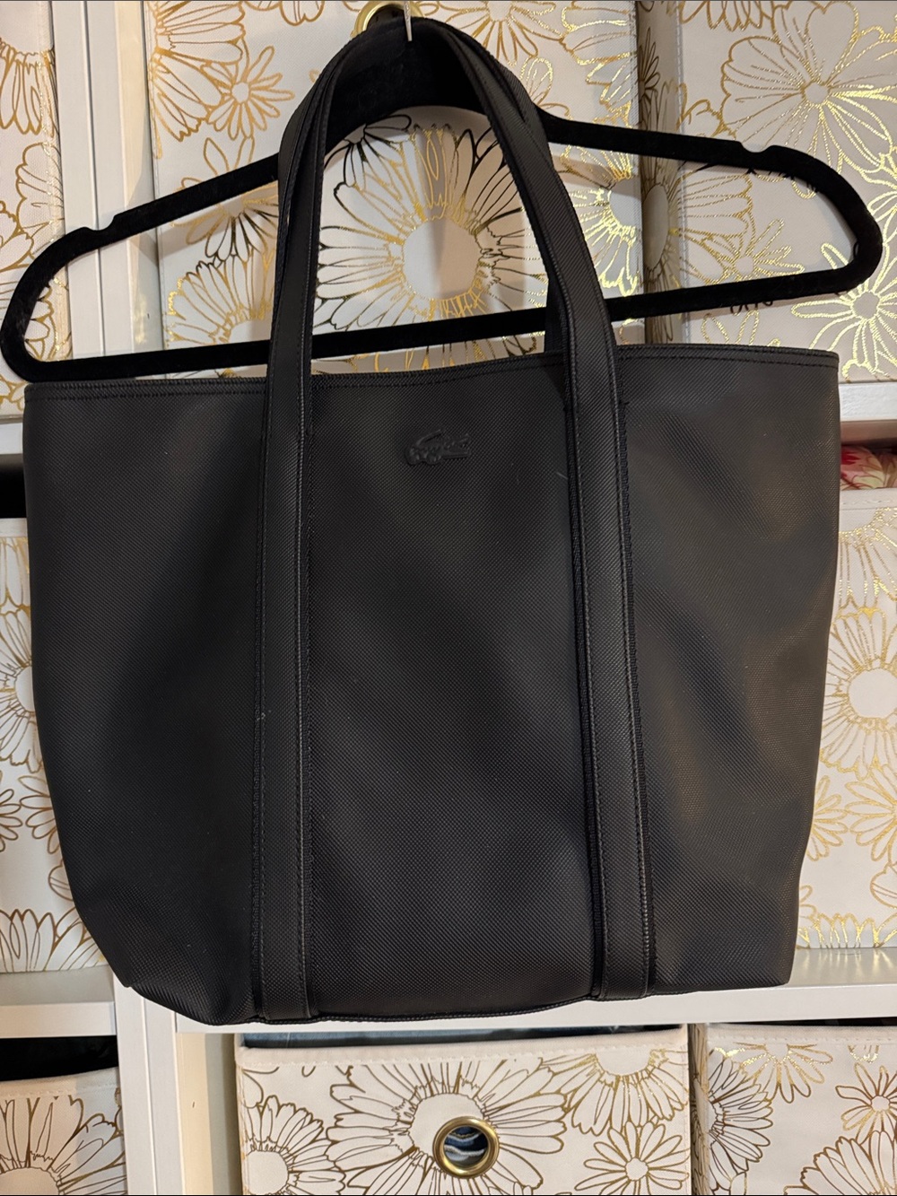 Lacoste Black Nylon Tote Bag - Classic Everyday Carry
